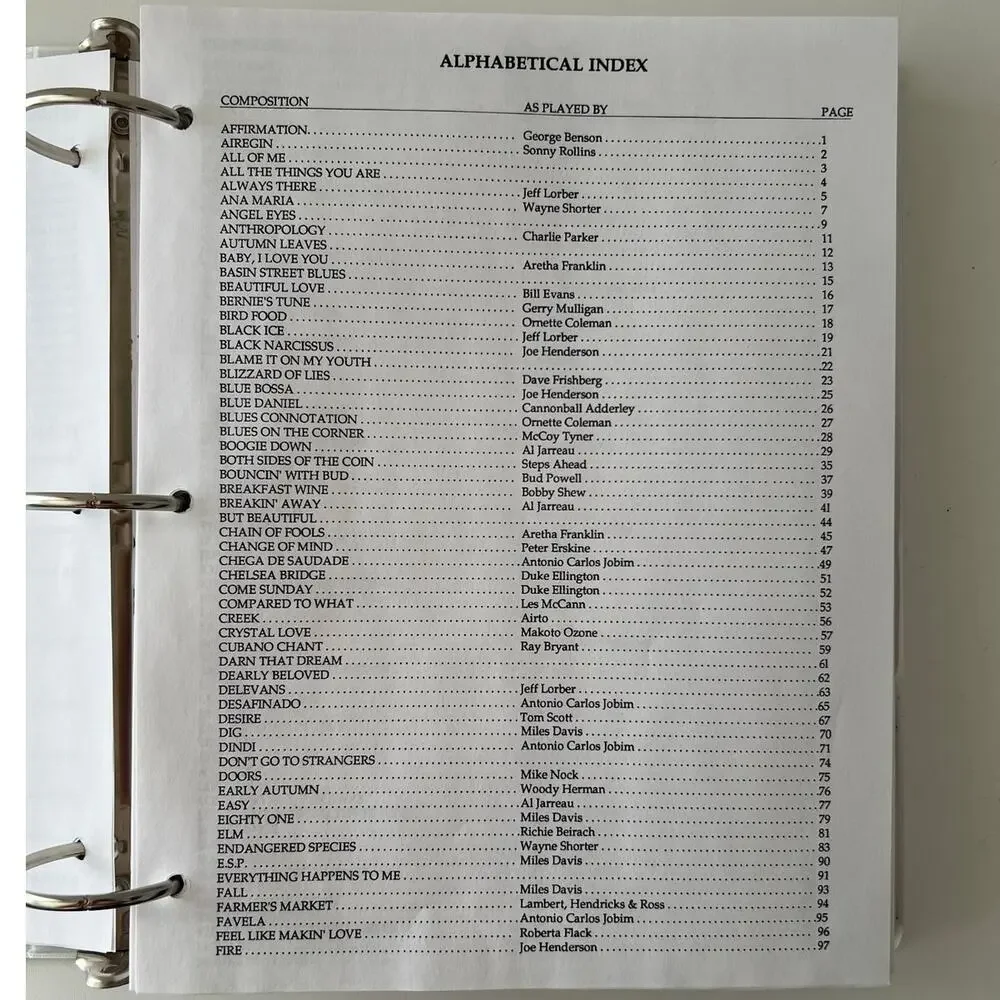The New Real Book 3 Ring Binder Jazz Choice Standards Pop Fusion All Vocalists